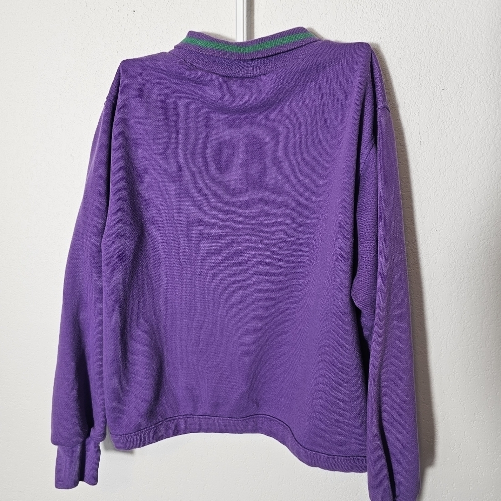 Vintage Purple Girls Sweatshirt with Embroidered Patch Little Girls Size 7 - Picture 6 of 7